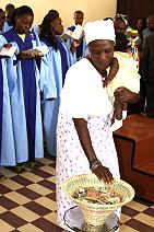 Basket on altar